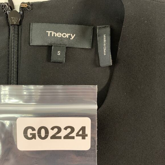 Theory S Womens Black Anastaza Winslow Layered Crepe Top Pleated Hem - Picture 4 of 9